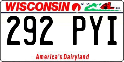 WI license plate 292PYI