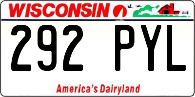 WI license plate 292PYL