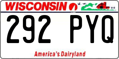 WI license plate 292PYQ