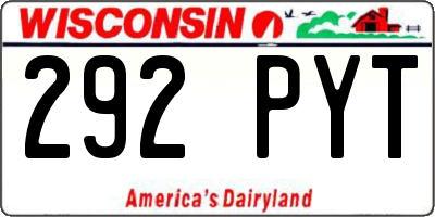WI license plate 292PYT