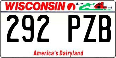 WI license plate 292PZB