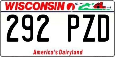 WI license plate 292PZD