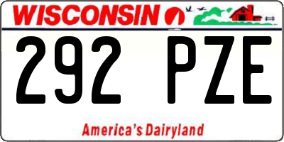 WI license plate 292PZE