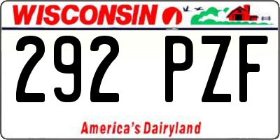 WI license plate 292PZF