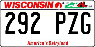 WI license plate 292PZG