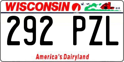 WI license plate 292PZL