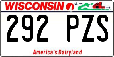WI license plate 292PZS