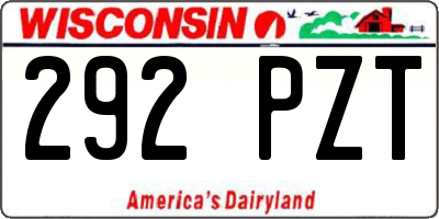 WI license plate 292PZT