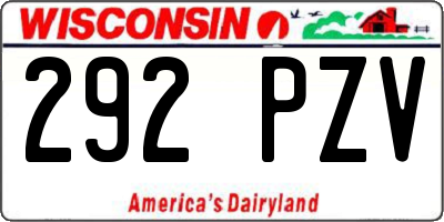 WI license plate 292PZV