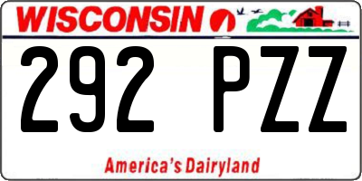 WI license plate 292PZZ