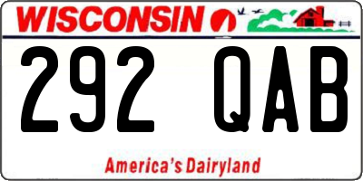 WI license plate 292QAB