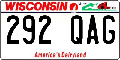 WI license plate 292QAG
