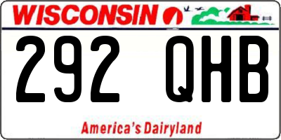 WI license plate 292QHB