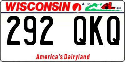 WI license plate 292QKQ