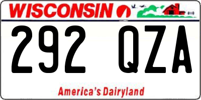 WI license plate 292QZA
