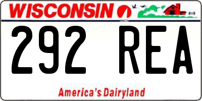 WI license plate 292REA