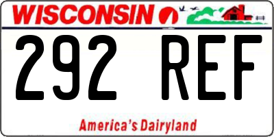 WI license plate 292REF