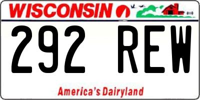 WI license plate 292REW