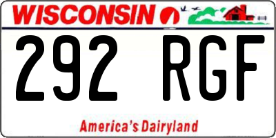 WI license plate 292RGF