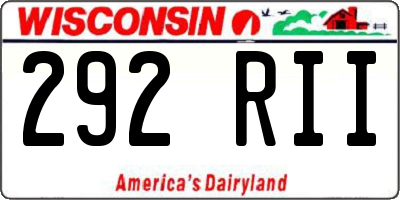 WI license plate 292RII