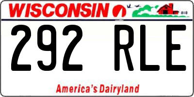 WI license plate 292RLE