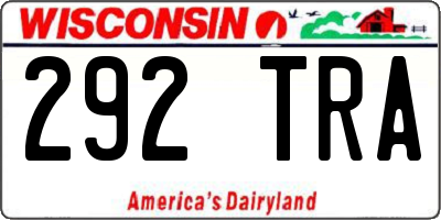 WI license plate 292TRA