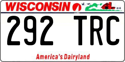 WI license plate 292TRC