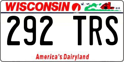 WI license plate 292TRS