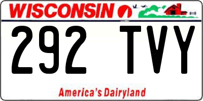 WI license plate 292TVY