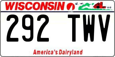 WI license plate 292TWV