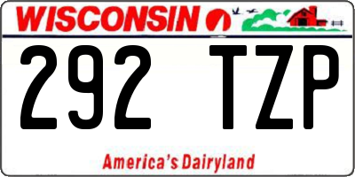 WI license plate 292TZP