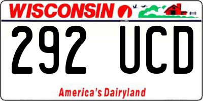 WI license plate 292UCD