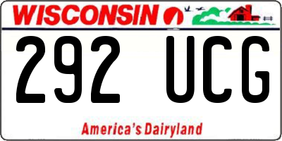 WI license plate 292UCG