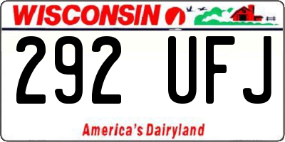 WI license plate 292UFJ