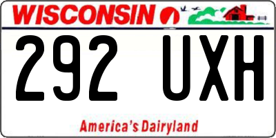 WI license plate 292UXH
