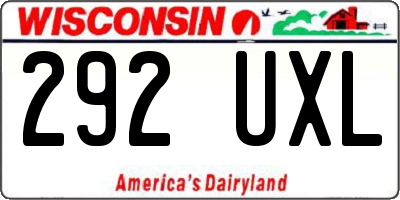 WI license plate 292UXL