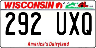 WI license plate 292UXQ
