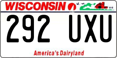 WI license plate 292UXU