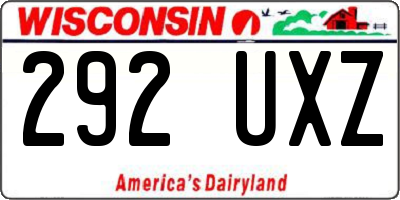 WI license plate 292UXZ
