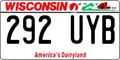 WI license plate 292UYB