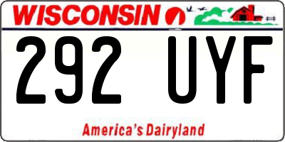 WI license plate 292UYF
