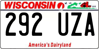 WI license plate 292UZA