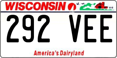 WI license plate 292VEE