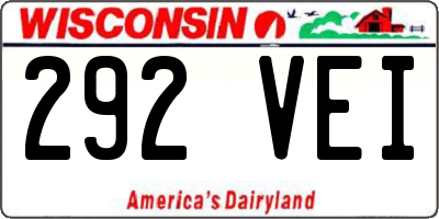 WI license plate 292VEI