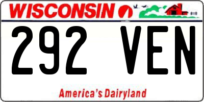 WI license plate 292VEN