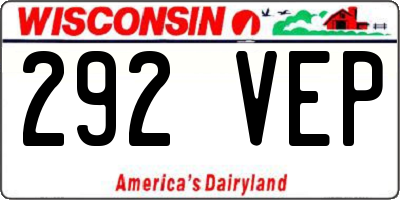 WI license plate 292VEP