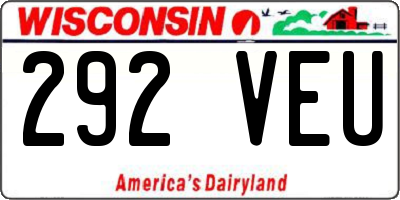 WI license plate 292VEU
