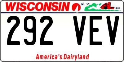 WI license plate 292VEV