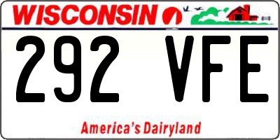 WI license plate 292VFE