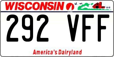 WI license plate 292VFF